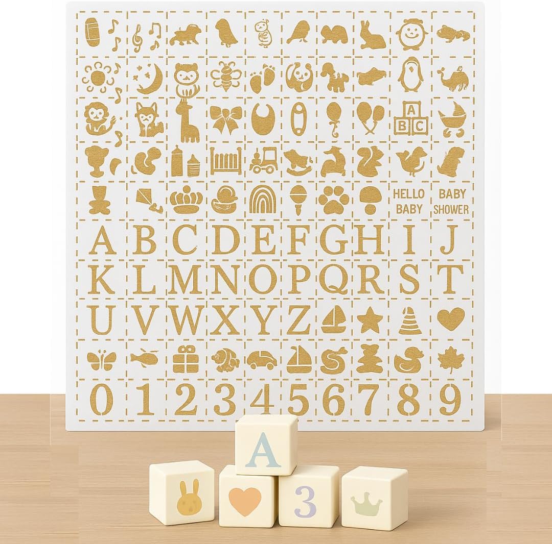 Baby Products Poster - 100 Reusable Stencils for Baby Shower