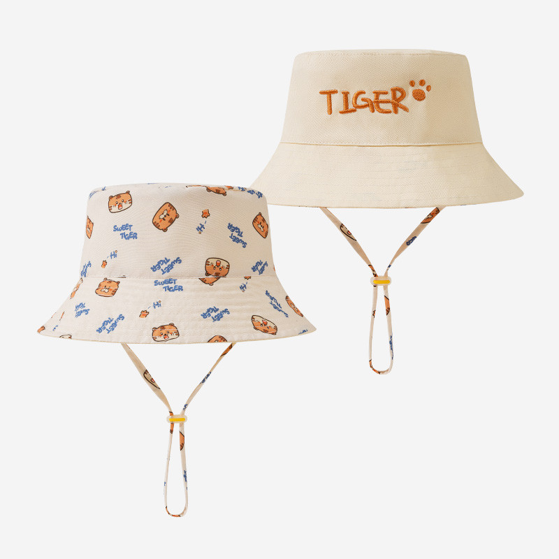 Baby Products For Summer - Letter Embroidered Baby Bucket Hat Double