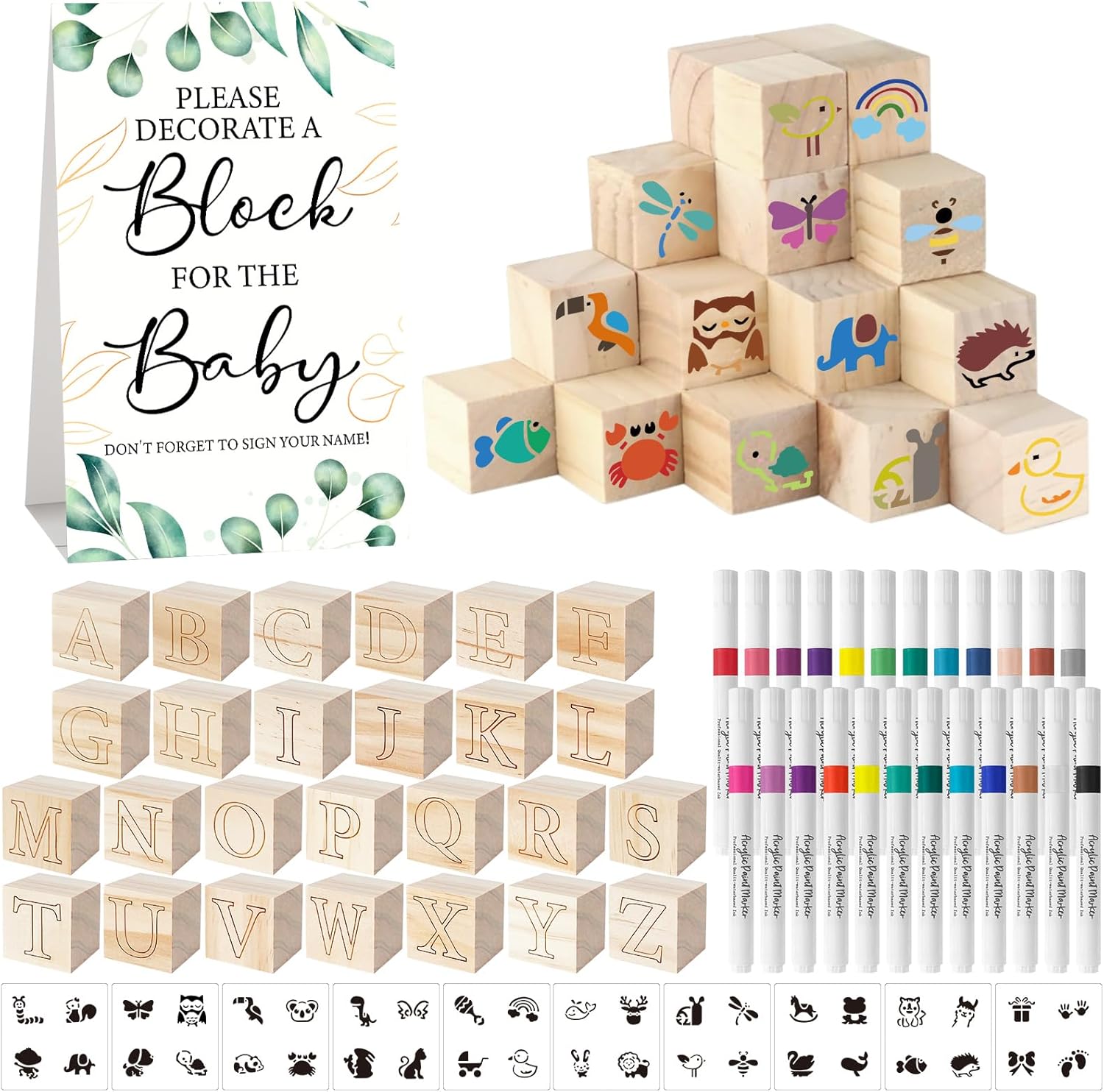 117 Pcs Baby Shower Blocks Dec - Baby Products Poster ulasan dan harga