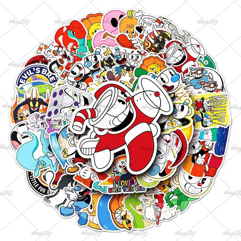 Cuphead Sticker Boy Game Gift  - Zwitsal Baby Products ulasan dan harga