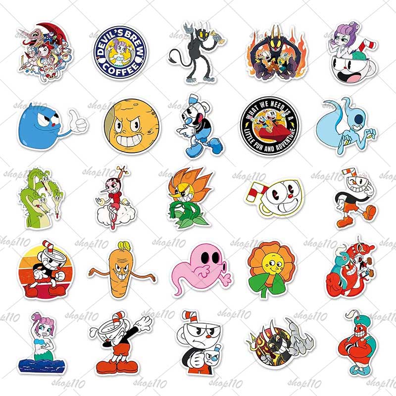 Cuphead Sticker Boy Game Gift  - Zwitsal Baby Products ulasan dan harga