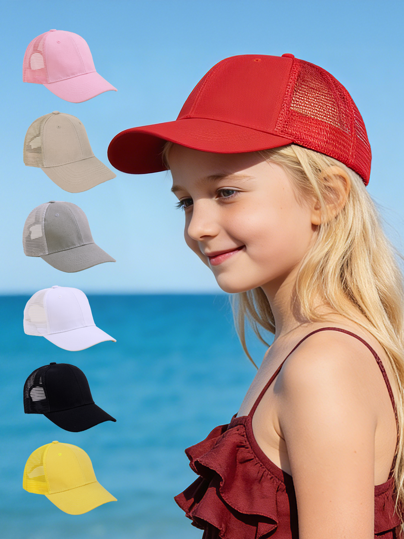 1 pc solid color mesh baseball - Baby Products For Summer ulasan dan harga