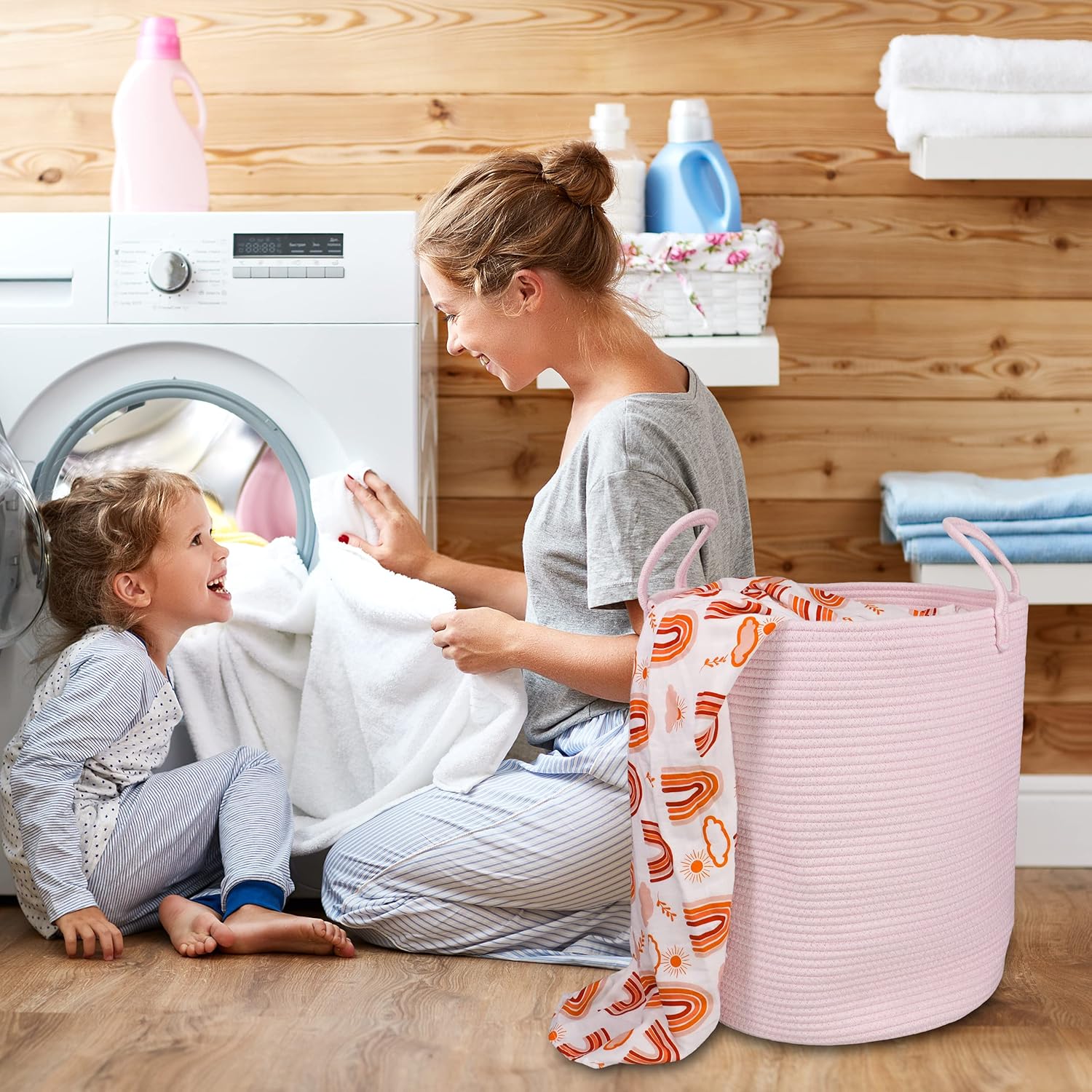 Large Cotton Rope Laundry Bask - Baby Products Hamper ulasan dan harga