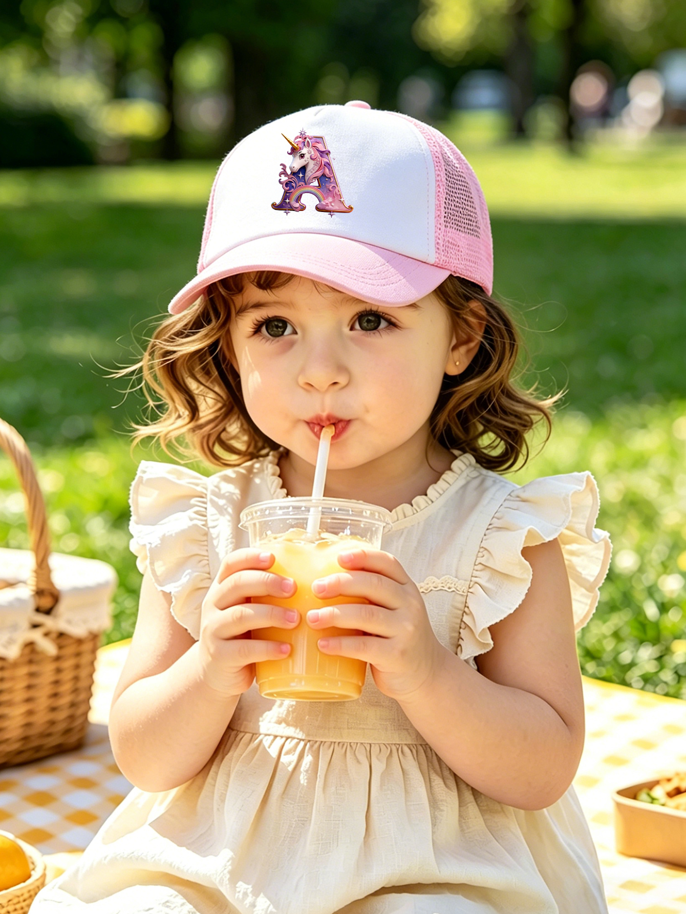 1pc pink baby hat  Adjustable  - Baby Products For Summer ulasan dan harga